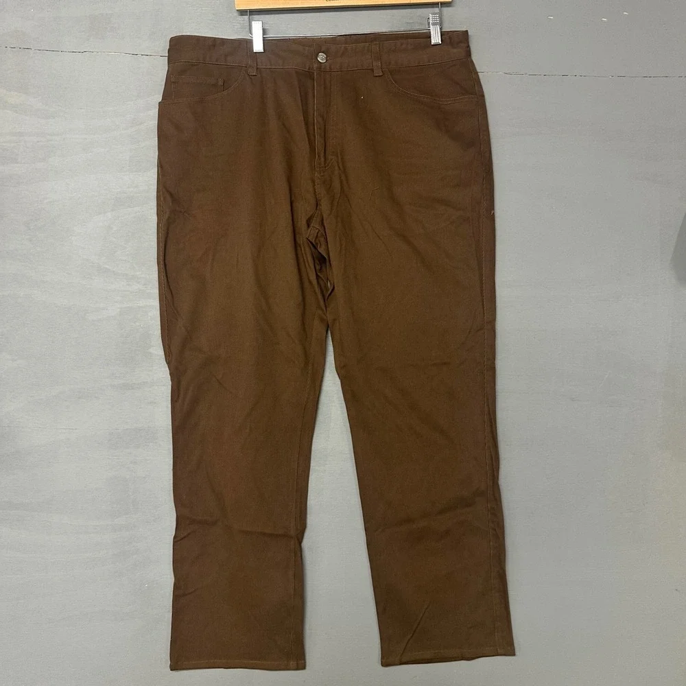 Peter Millar Mens Brown 5-Pocket Straight Leg Twill Pants 40x28.5 Luxury‎ Casual